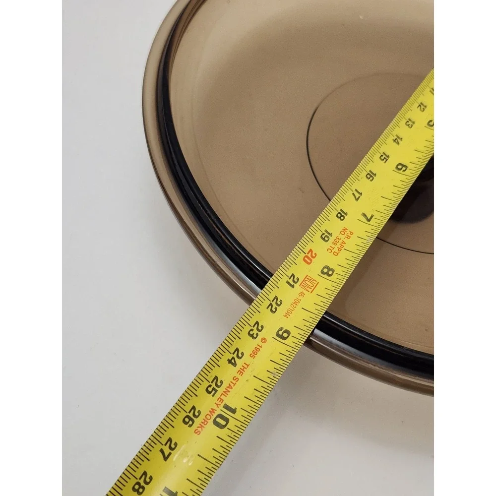 Corning Vision Ware Amber Pyrex Glass 0.5L Sauce Pan/Pot USA With Lid Used